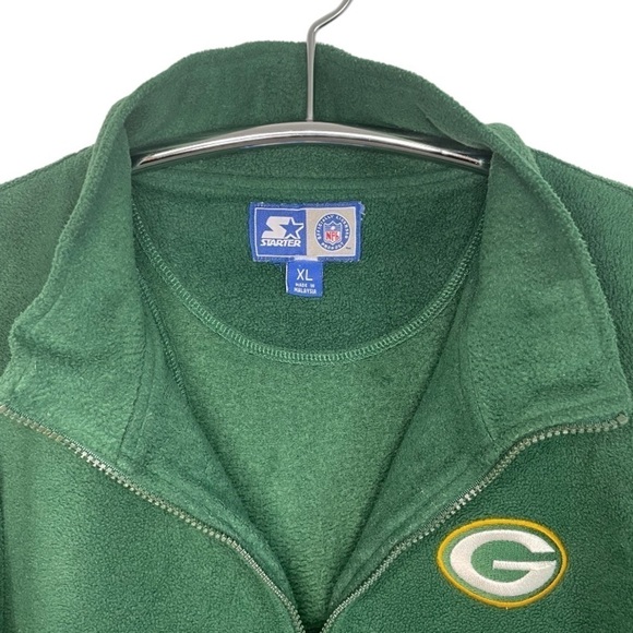 NFL OFFICIAL GREEN BAY PACKERS FOOTBALL FULL ZIP GREEN STARTER FLEECE LOGO, XL - Picture 5 of 10